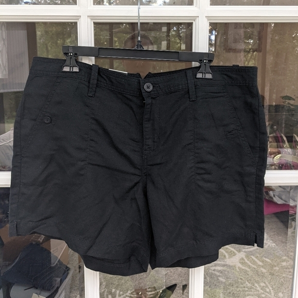 Calvin Klein Linen Black Shorts New Size  14 - Picture 4 of 4